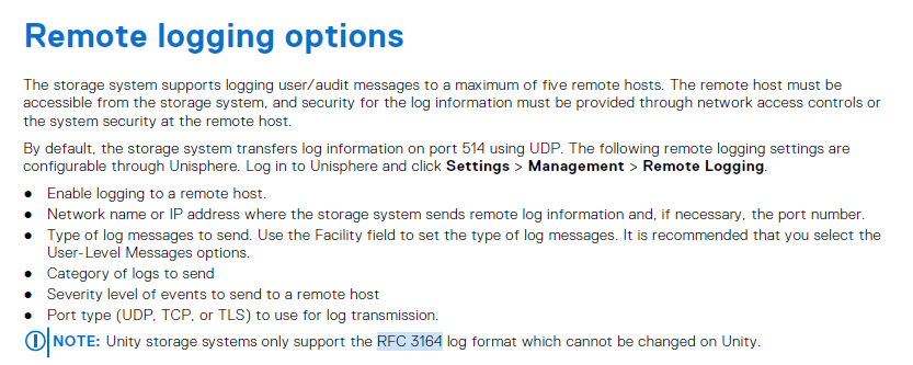 Opções de registro remoto