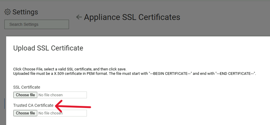 Certificado de CA de confianza