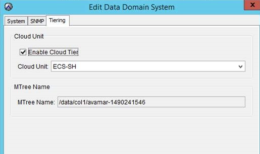 Interface utilisateur MCS : activer Cloud Tier