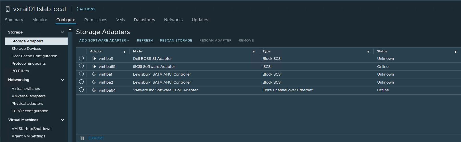 Screenshot des fehlenden Storage-Controllers