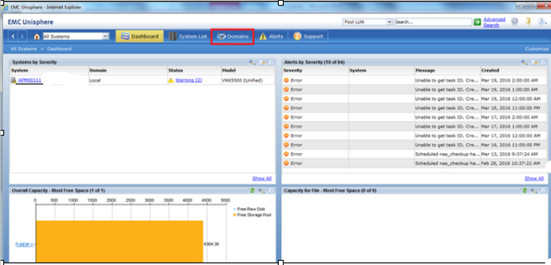从上部选项卡中选择域 