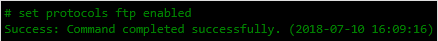 Image shows the command to set FTP emabled