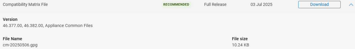 Compatibility Matrix File example