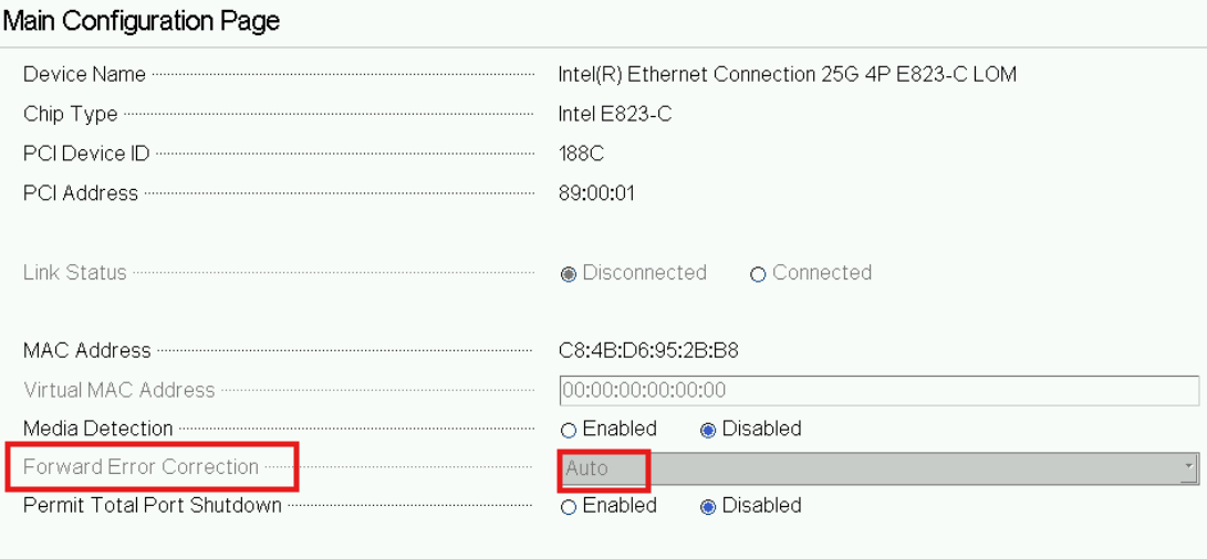 F2 BIOS Main Configuration Page