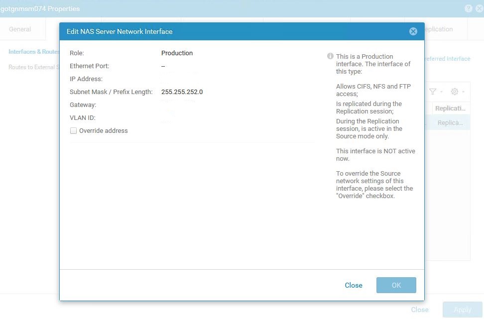 Editar interface de rede do servidor NAS