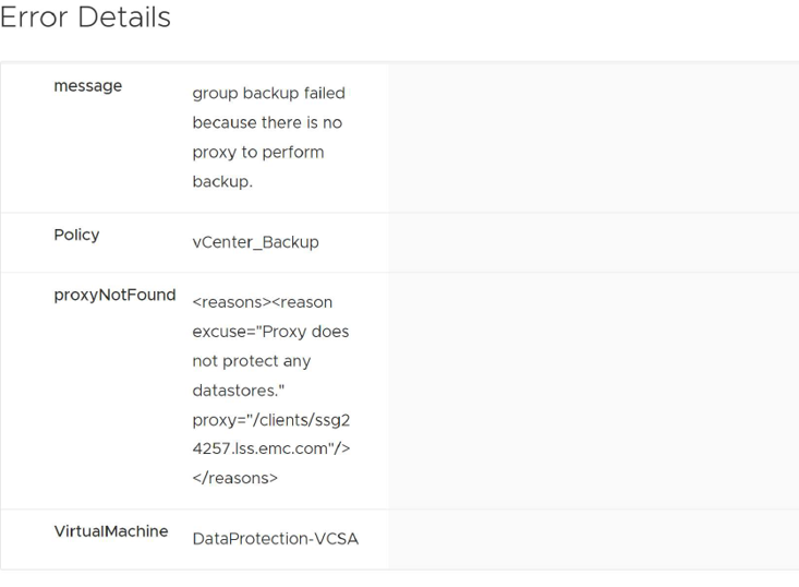 ekran szczegółów błędu