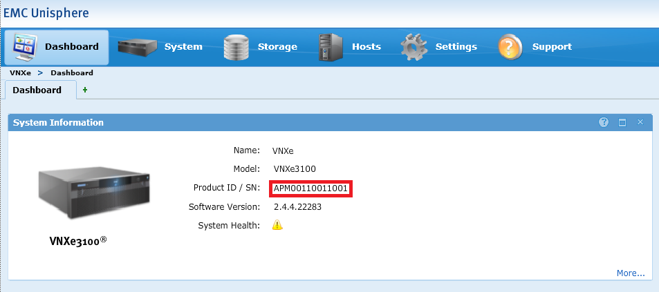 EMC Unispheren koontinäyttö