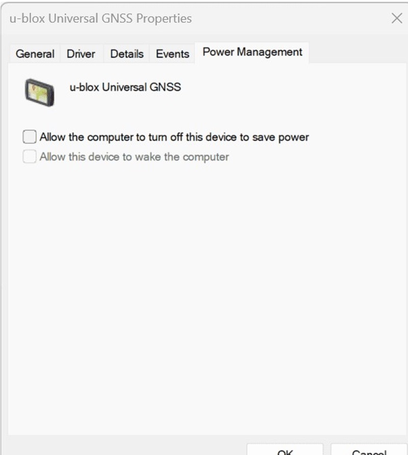 clearing Allow the computer to turn off this device to save power