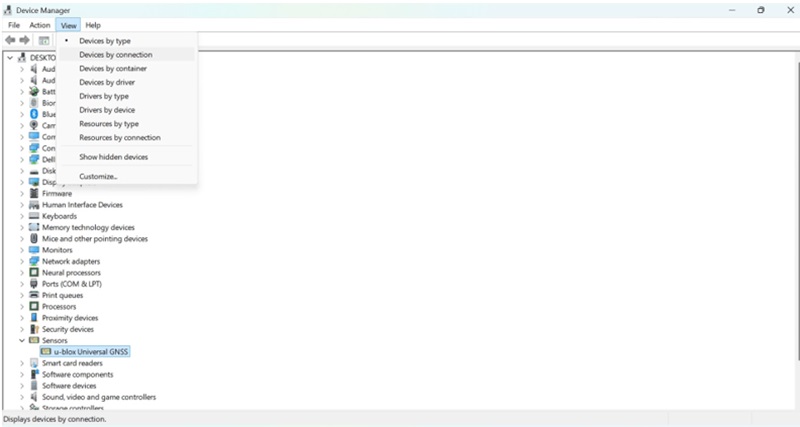 select View in Device Manager