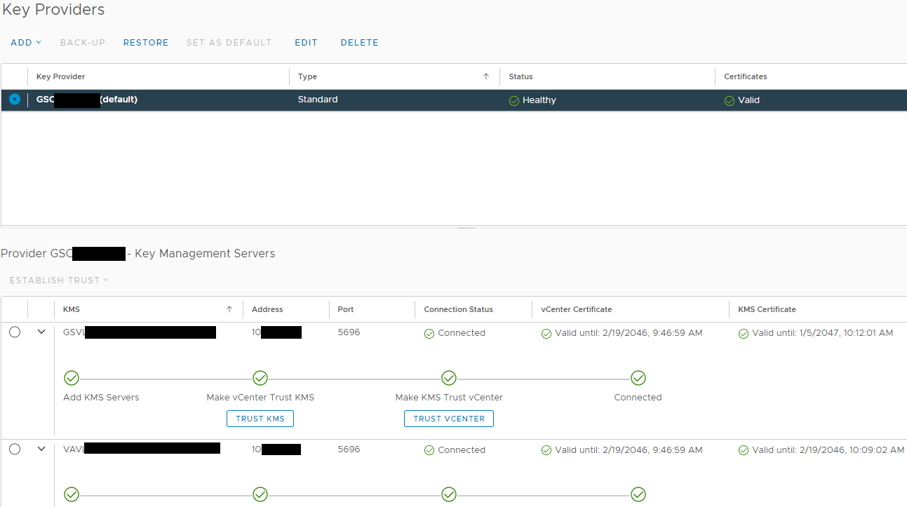 Zrzut ekranu przedstawiający port dla KMS