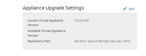 Appliance upgrade setting