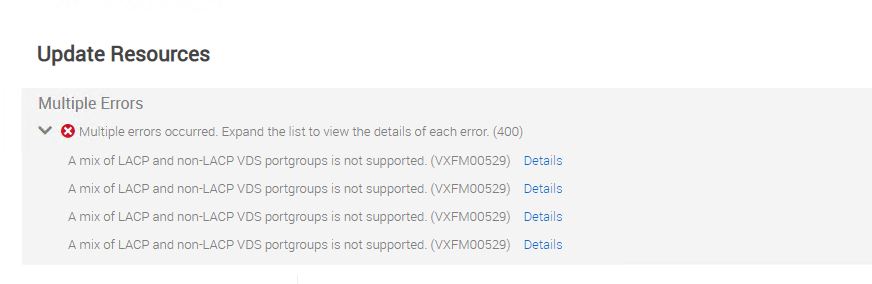 Service details error message