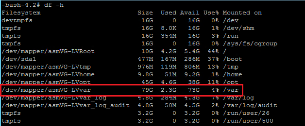 df -h before resize2fs
