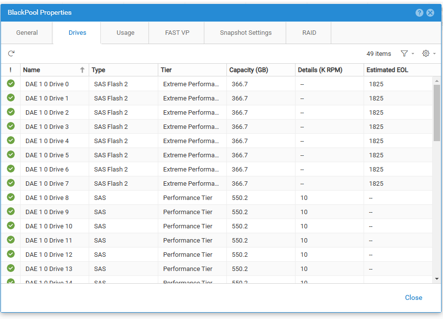 Step 2 - Select "Drives" section on the Pool Properties: