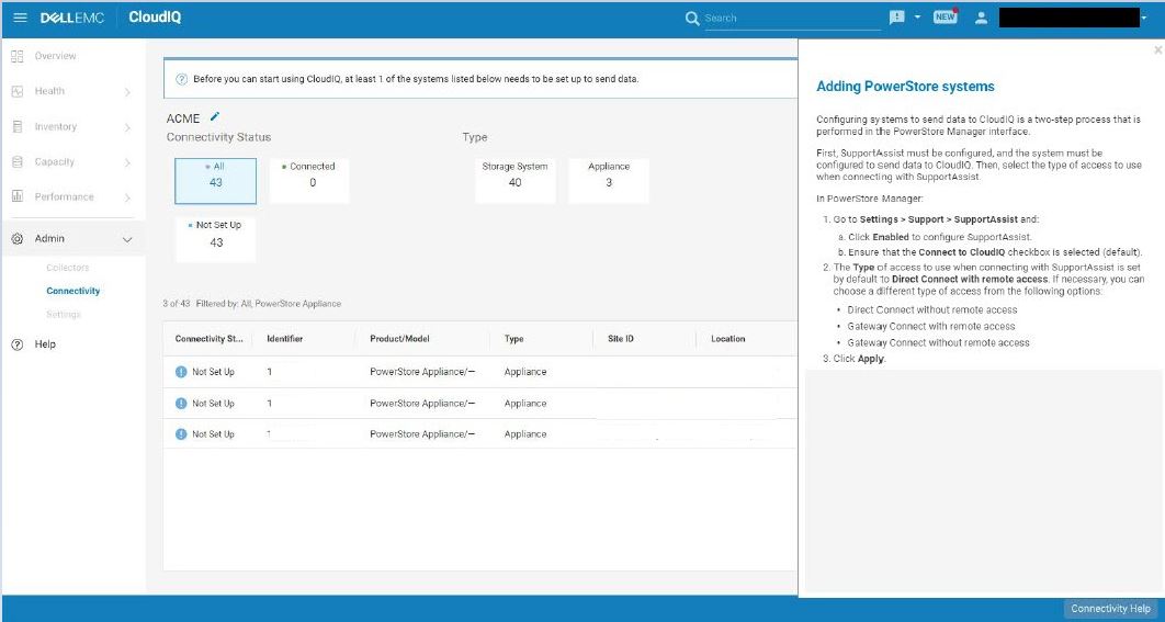 Dispositivos PowerStore que no están configurados correctamente.