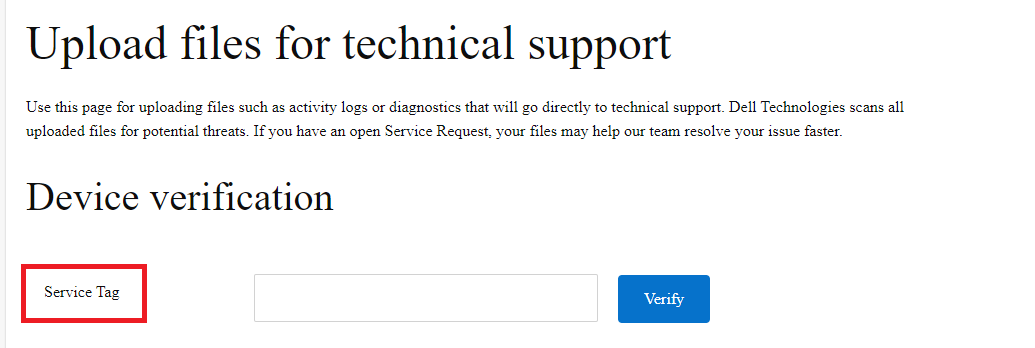 Figure 1: Enter Service Tag