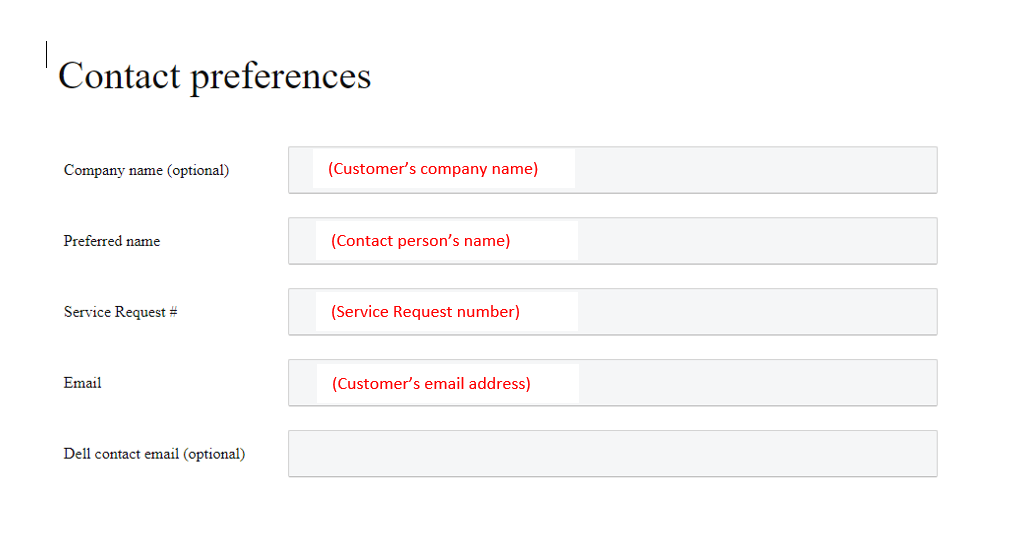 Figure 2: Enter Contact Preferences