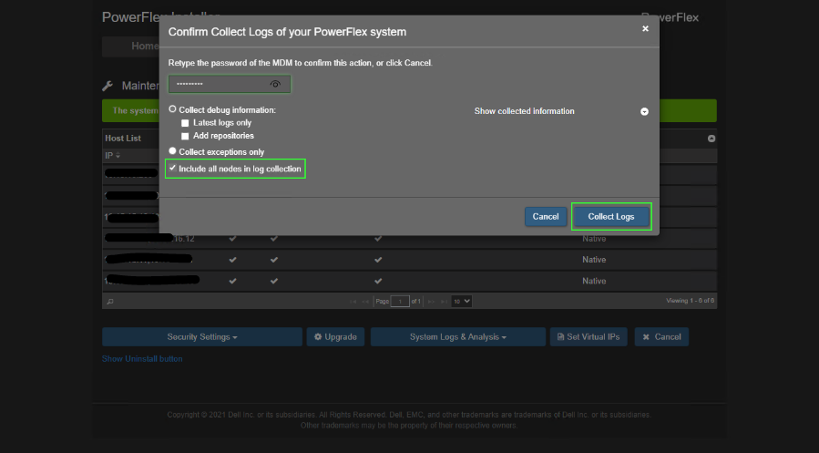 Enter the MDM password 