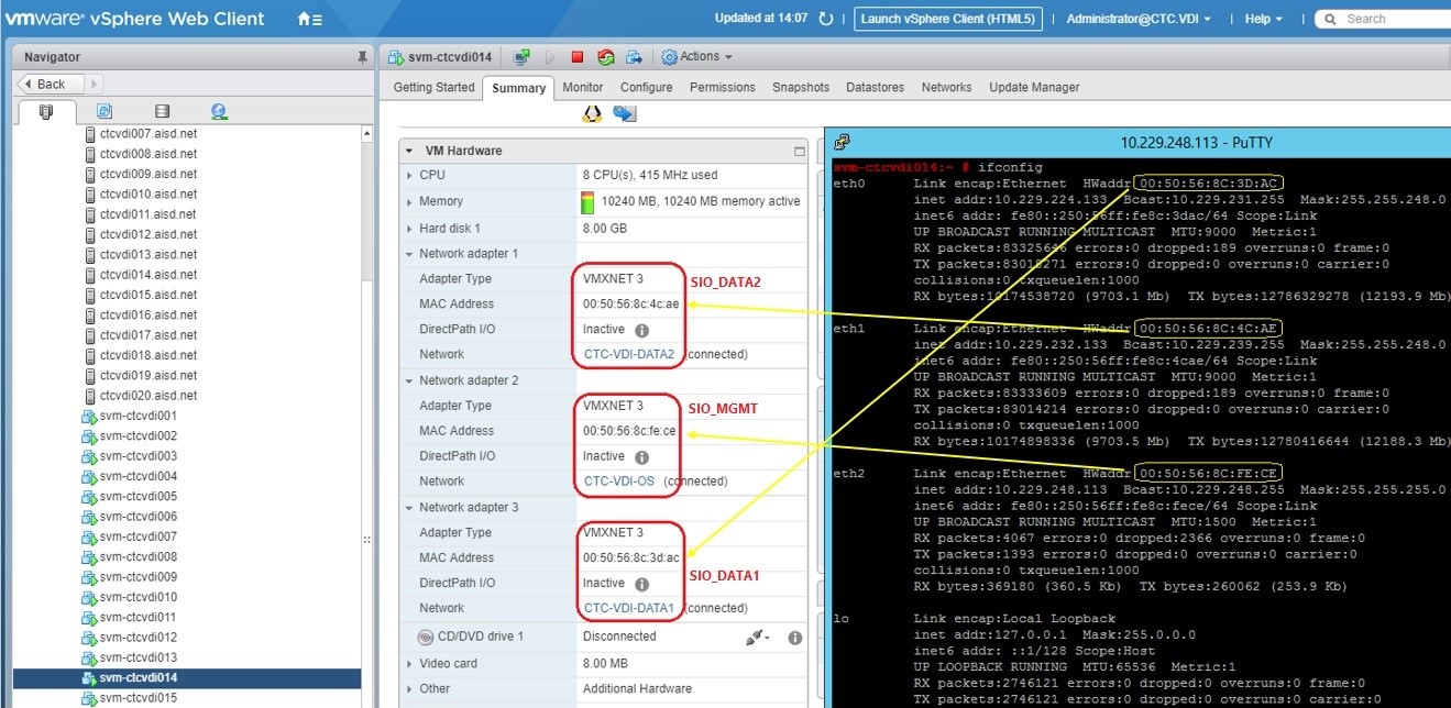 NIC-ene ble feil bestilt etter en SVM-konvertering