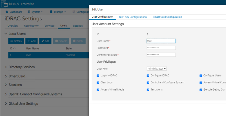 Screenshot of setting change