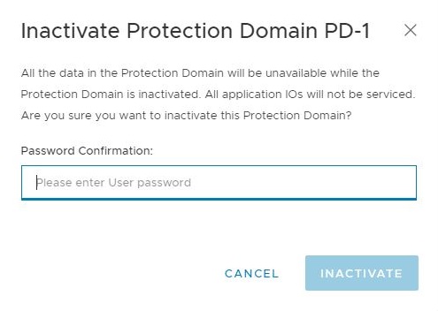Mot de passe inactif du domaine de protection - Confirmer