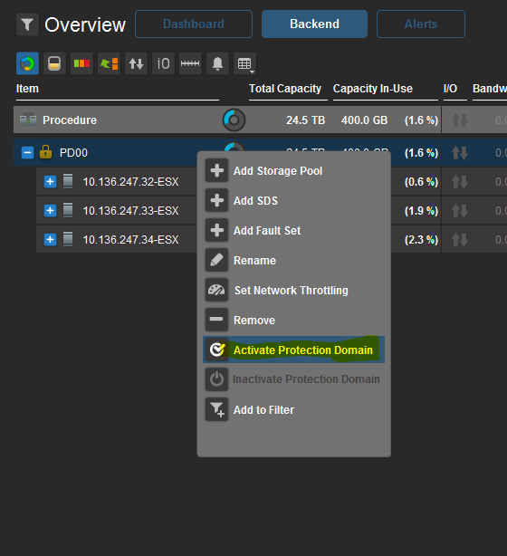 Activer le domaine de protection sur le back-end