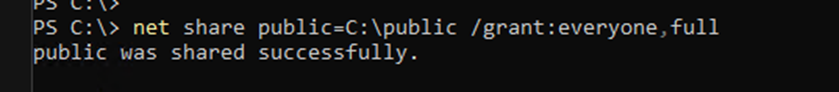 net shareコマンド実行例