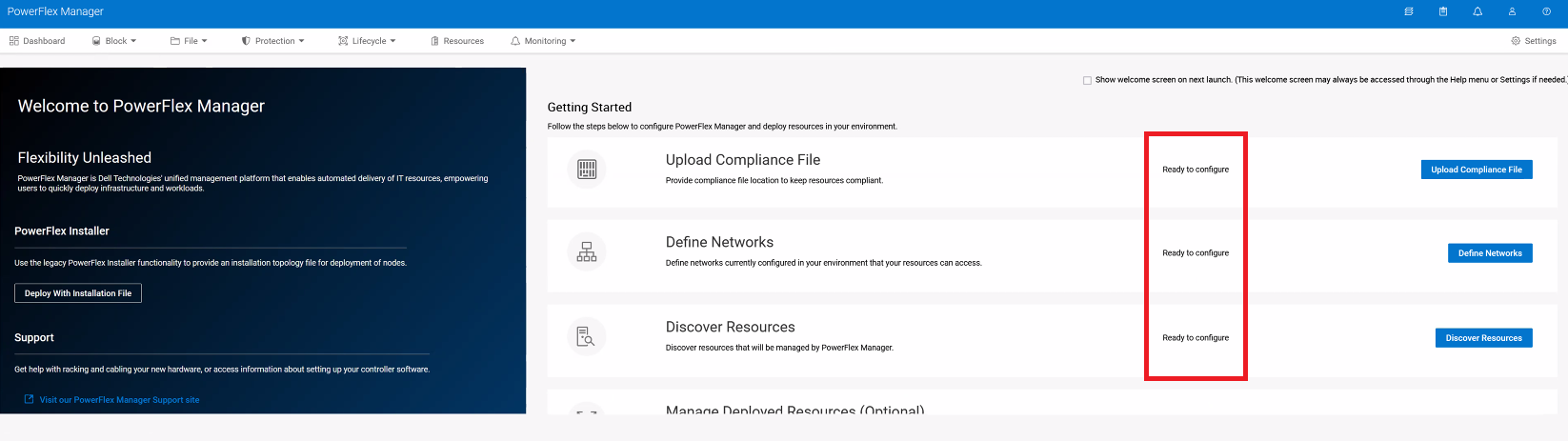 powerflex manager ready to configure