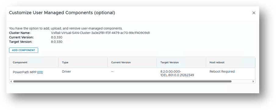 Component ready to be added