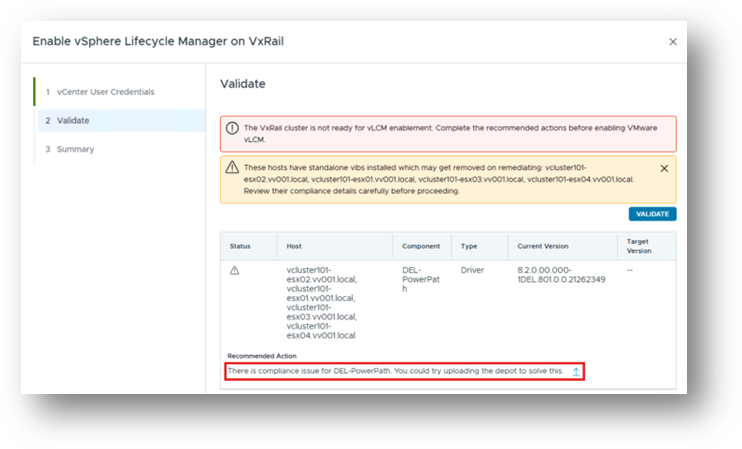 Enablement validation failure