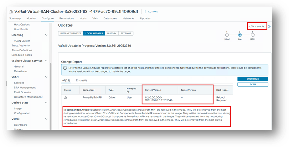 Change report indicates removal by design