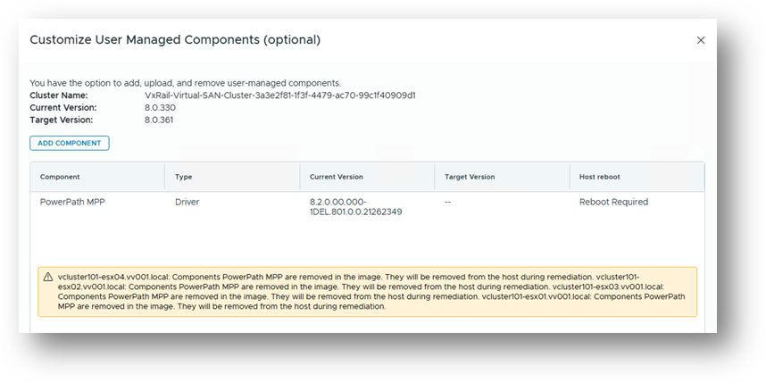Customize to manage components