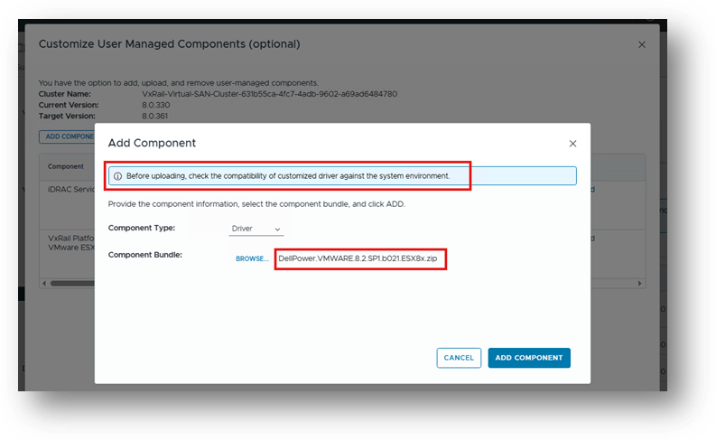 Add Component to upgrade depot
