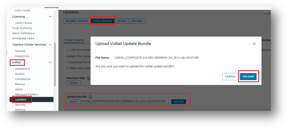 Upload composite bundle