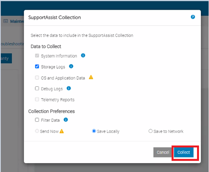 collect supportassist