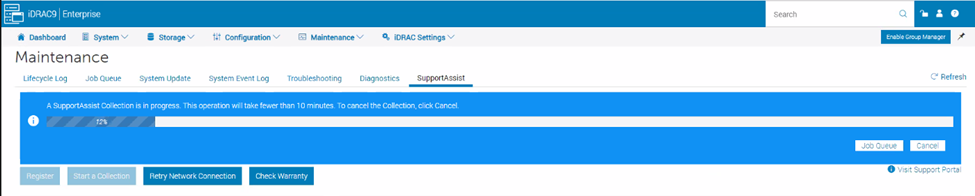 Monitor the progress on top of your screen.