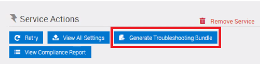 Generate Troubleshooting Bundle.
