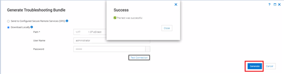 Generate Troubleshooting Bundle.