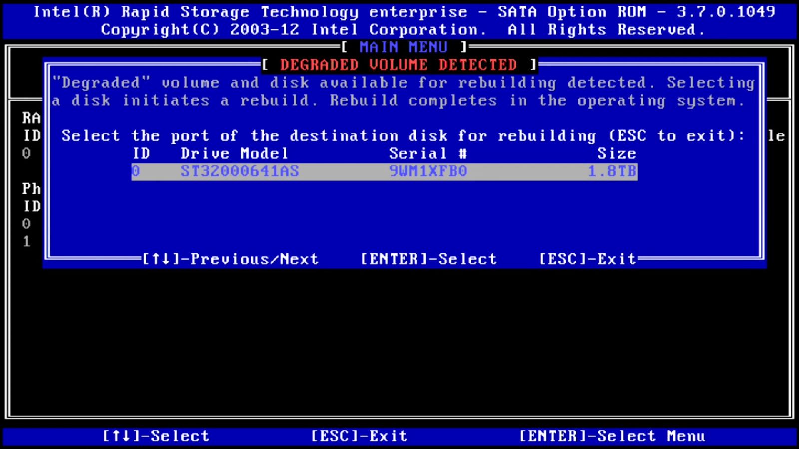 Intel - Message de nouveau disque