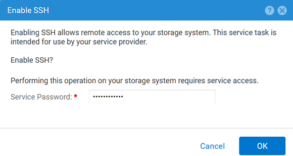 Unisphere SSH enable