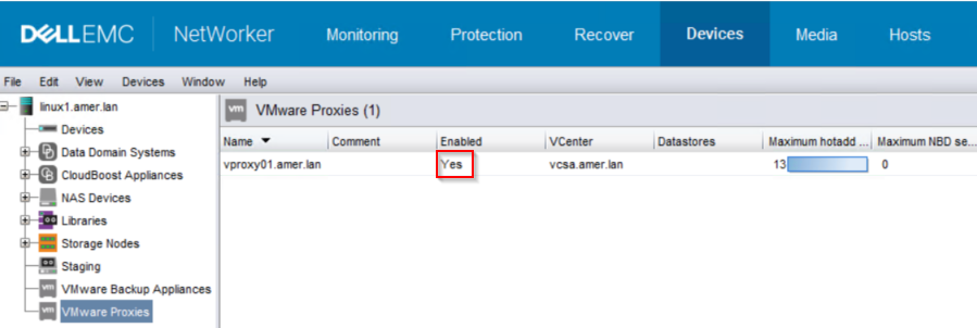 NMC showing vProxy is enabled