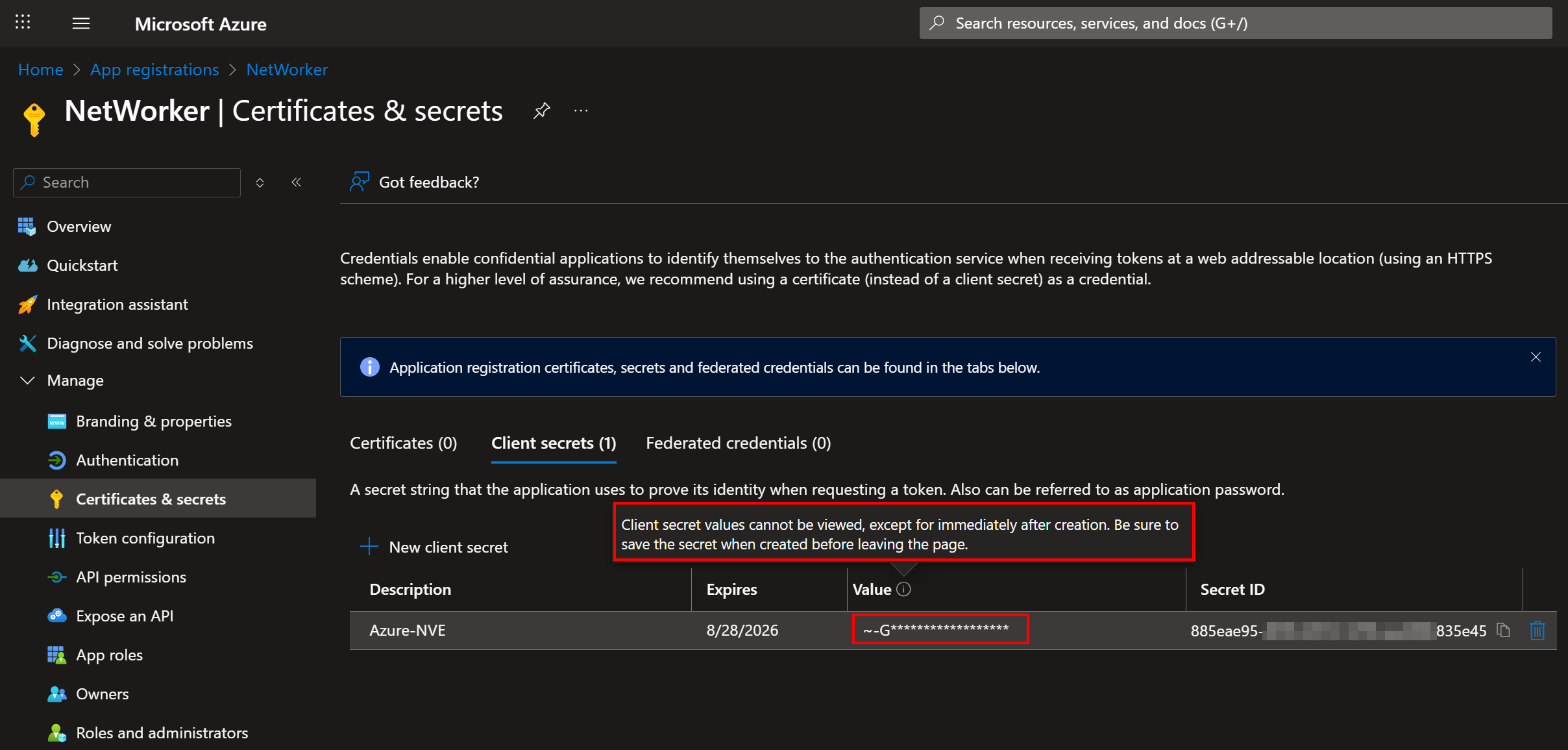 Certificates and Secrets