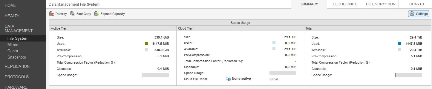 DD File System Settings
