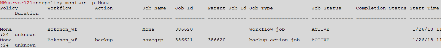 Example of nsrpolicy monitor