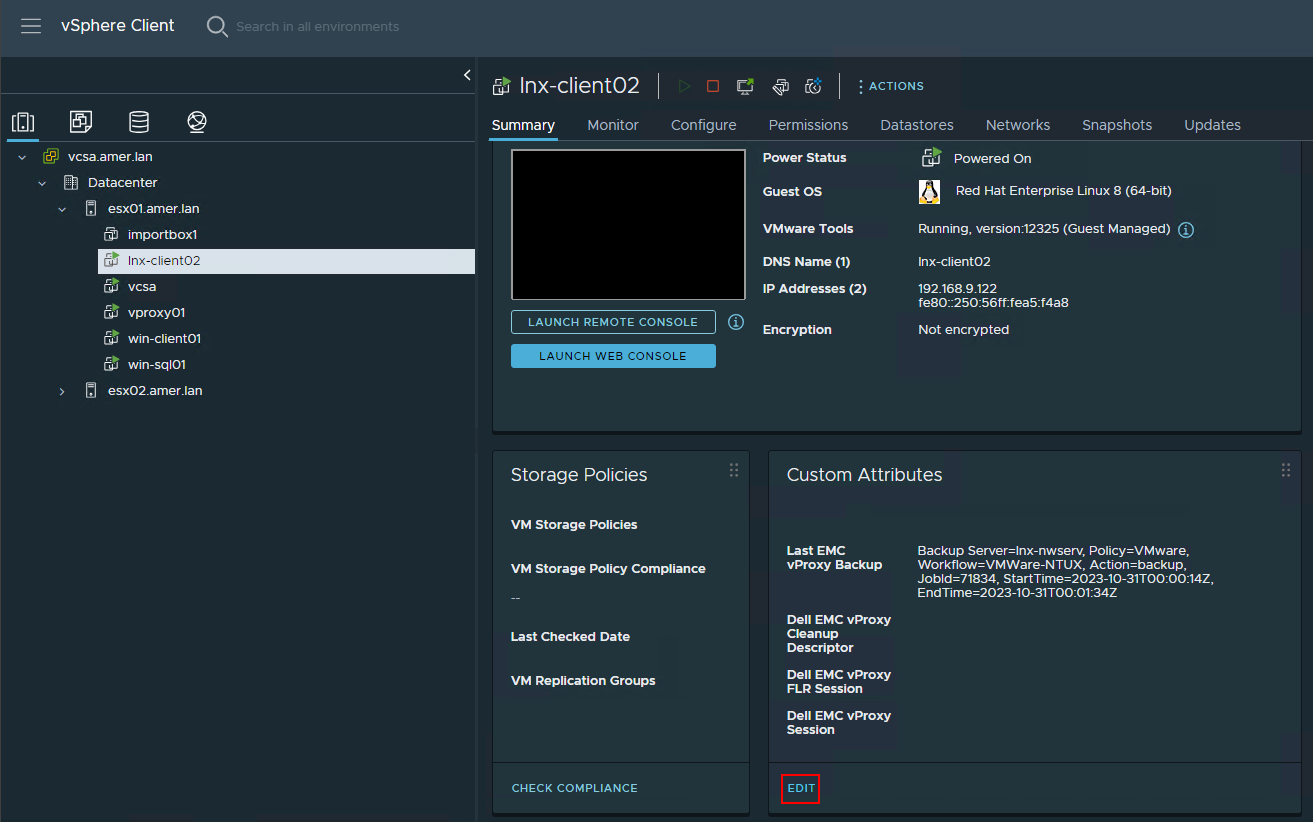 Editing VM Custom Attributes