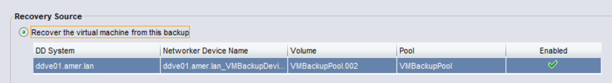 Select recovery source