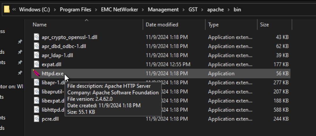 example of checking httpd version