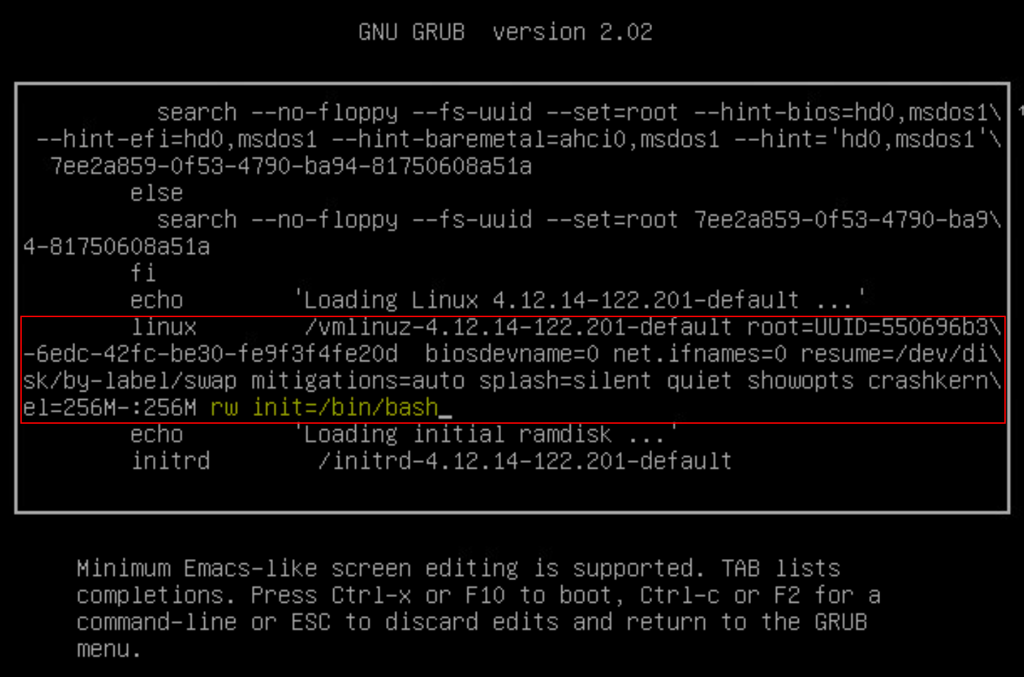 boot into single user mode