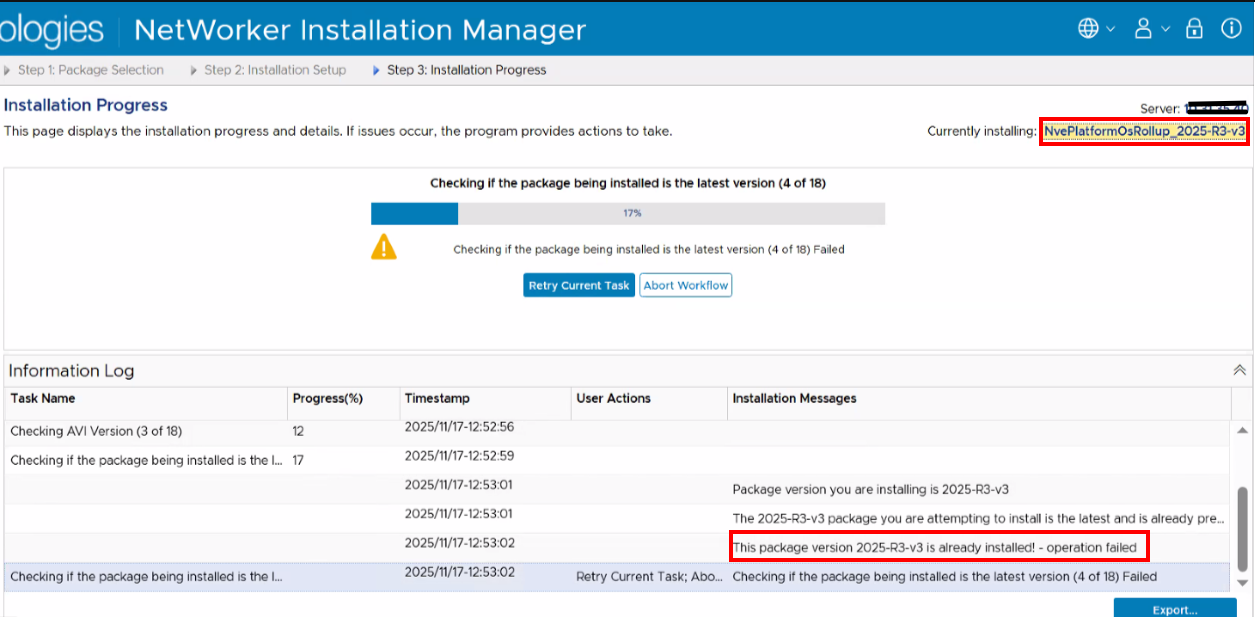 This package version is already installed