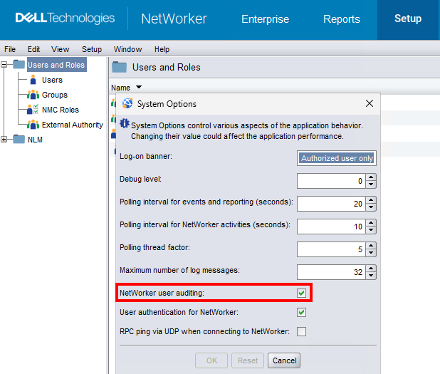 NetWorker: How to set up a NetWorker User Audit and generate an audit ...
